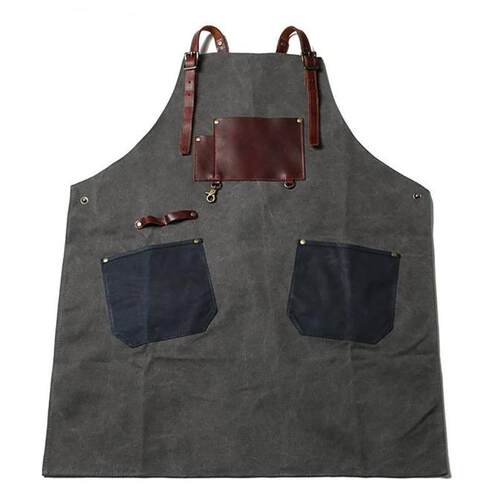 帆布裙工具围裙欧美爆款机修木匠制服配疯马皮防