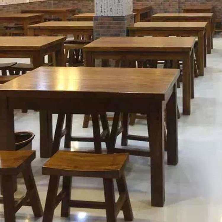 河南郑州饭店桌椅组合火锅大排挡烧烤农家乐面馆木桶饭实木餐桌椅