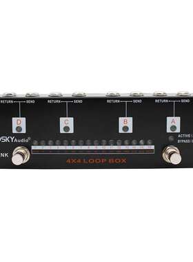 MOSKY 4X4 LOOP BOX 可视化 2个按键  16种编程效果器组合选择