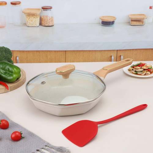 麦饭石平底锅煎饺子锅麦饭石炒菜锅麦饭石锅平底煎锅煎饼烙饼锅