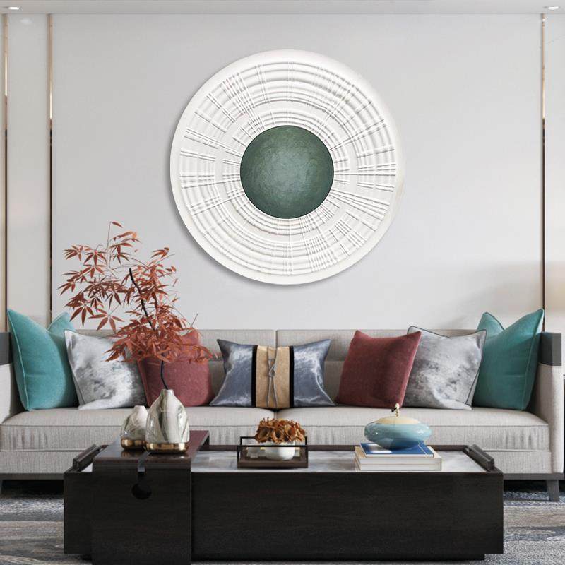 现代简约圆形挂画新中式立体木雕实物画创意客厅玄关样板房装饰画,智能设备,其他智能设备,淘宝优惠券,粉丝福利购,淘宝优惠卷