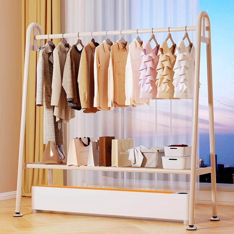 踢脚线取暖器烘衣架家用落地卧室挂衣架贴脚线挂衣烘干一体晾衣架