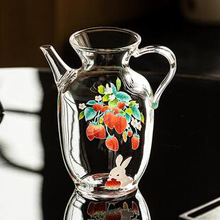 仿宋手执壶莓好小兔玻璃茶壶执壶泡茶器茶壶家用加厚耐热玻璃茶具