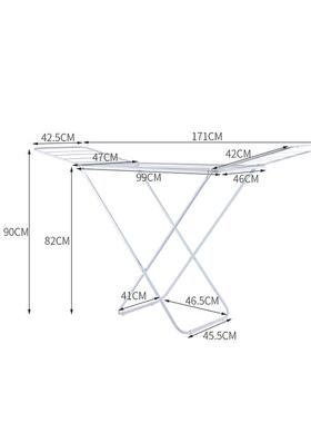 5YA1落地折叠晾衣服架室内阳台翼形简易家用毛巾凉晒被子杆户外晒