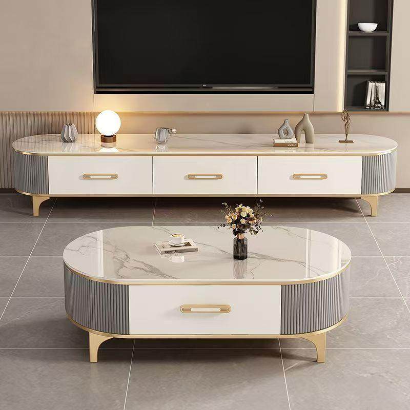 0225茶轻奢岩几客现675厅家用新款代简约小户型椭圆电视柜组合