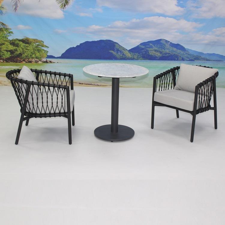 CF3049户外院家具藤椅三件套桌椅休闲藤岩板茶桌室桌椅组合庭阳外