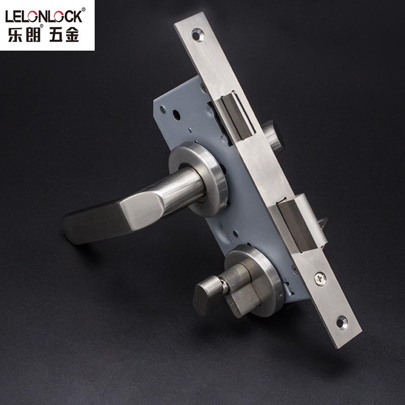 厂家卧把室房门通道锁分体锁304手不锈钢执木门手锁具配件