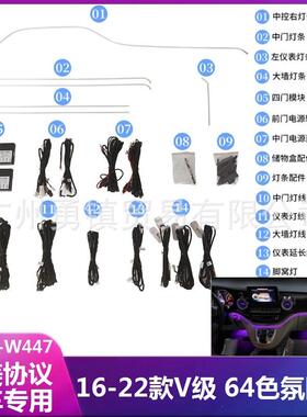 于16-122款适W447奔驰6V级V260V260L改装发光出风口4色用氛围灯