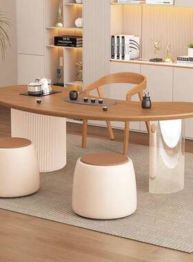 代阳台简泡茶桌功夫茶桌椅组合型现高级感约家用奶OKU油风小茶台