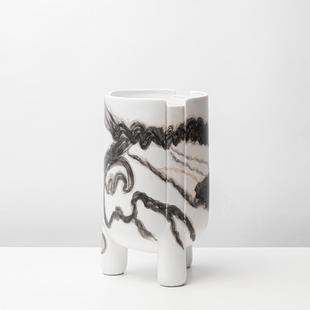 新厅中创意水墨直脂筒树花瓶花式器软装样板房客LSZ0681三脚插花