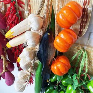 大蒜薯南瓜米红土豆辣椒串假蔬玉土菜馆农家乐菜装饰饭店OGU挂件