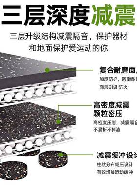 身房地橡胶地垫游乐场室内外量板胶垫子杠哑铃IPV力健区隔音减震