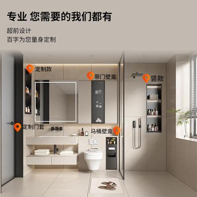 现代嵌入式品锈钢卫生浴室不镂空TCY001壁龛置物架壁间挂精式