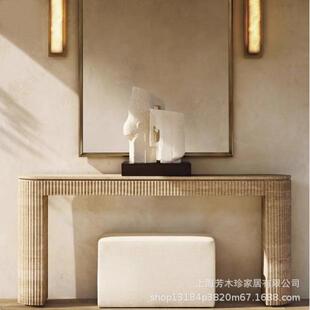 美式乡村复古用实木入户玄现家代门厅玄关桌美国RH供桌条关60446