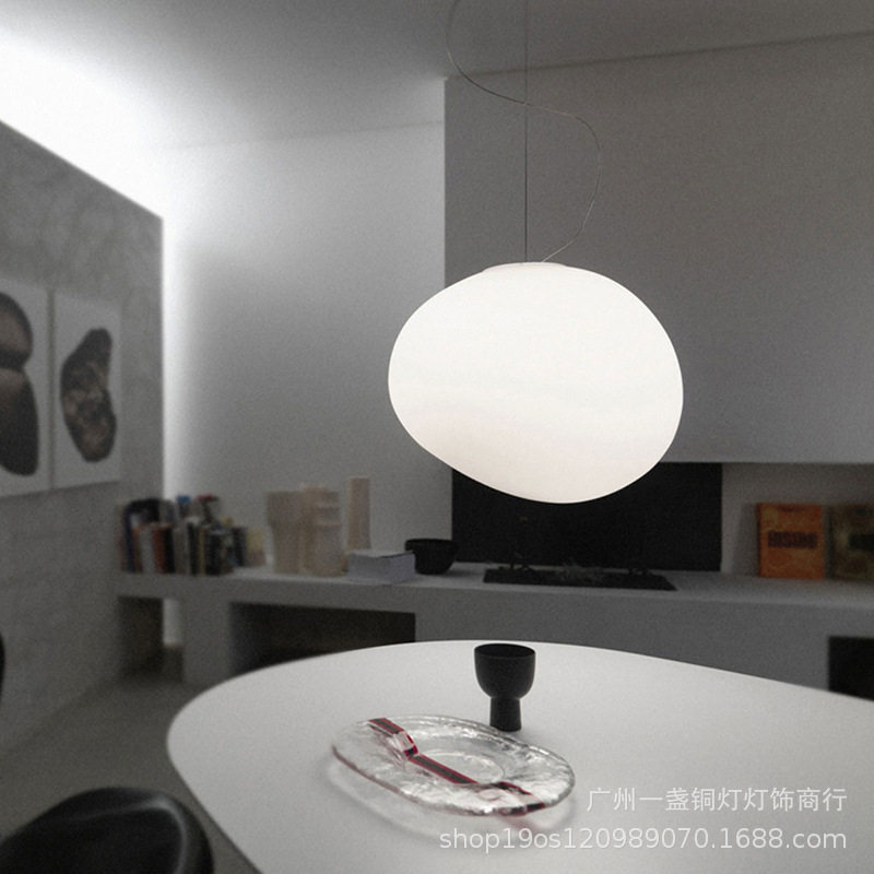 意大利鹅蛋鹅卵石灯LOFT挑高客厅复式楼梯吊灯卧室床头餐厅吧台灯