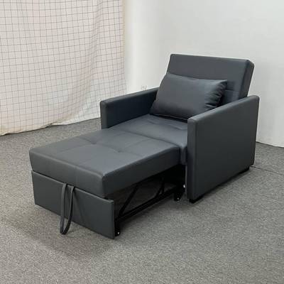 单人位多功能沙发床客厅办公室午休神器科技绒布阳台少女粉梳化