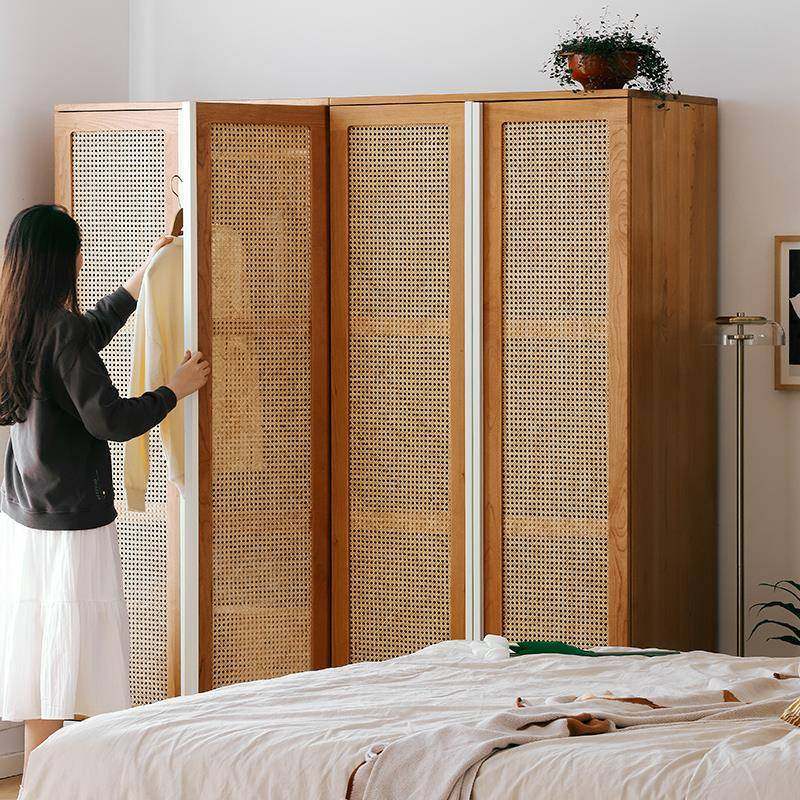 0J|实木衣柜樱桃木2门三门四门日式藤编简约大衣橱卧室储物柜,特色手工艺,其他特色工艺品,淘宝优惠券,粉丝福利购,淘宝优惠卷