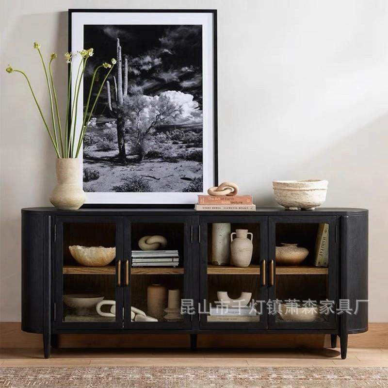 美式复古做旧实木电视柜客厅轻奢弧形橡木餐边柜落地储物柜玄关柜,节庆用品/礼品,新娘配件,淘宝优惠券,粉丝福利购,淘宝优惠卷