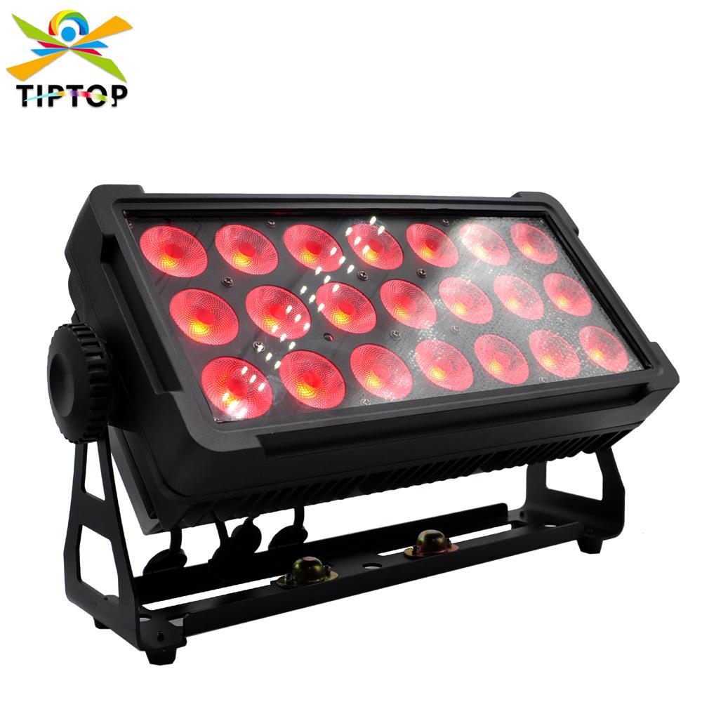 21颗18瓦RGBWAUV六合一防水电池无线户外投光灯墙面公园树木