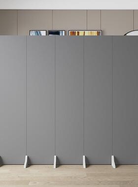 办公室灰色屏风隔断墙客厅折叠移动现代简约遮挡家用折屏