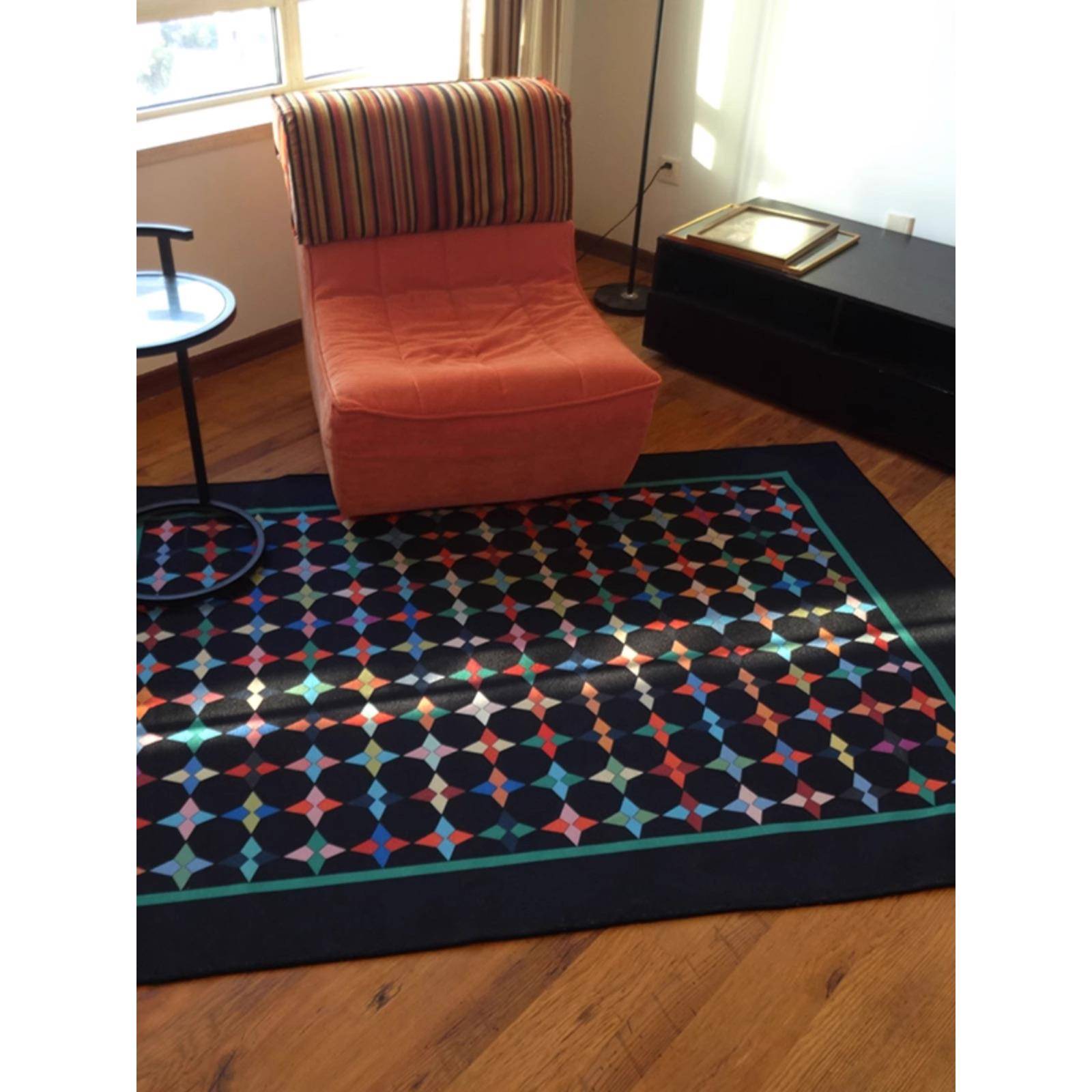 TipToe暗调音泽复古黑色地毯客厅沙发高级感轻奢极简家用卧室地垫