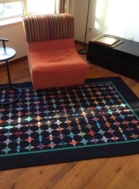 TipToe暗调音泽复古黑色地毯客厅沙发高级感轻奢极简家用卧室地垫