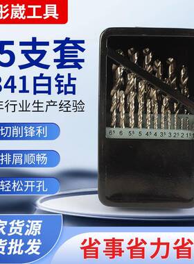 直柄麻花钻套装19pc/25pc4341白钻套装高速钢4342直柄麻花钻