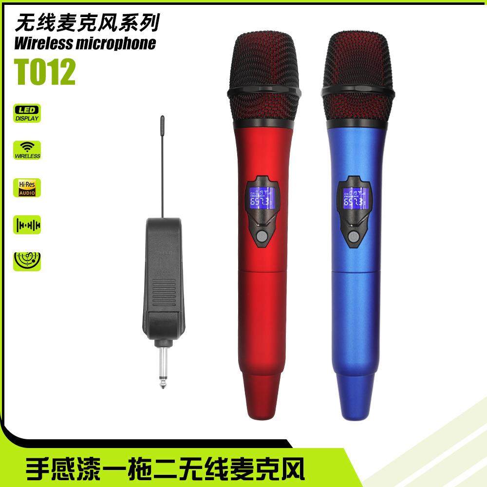 无线麦克风动圈话筒家用唱歌通用专业音响功放ktv专用声卡一拖二
