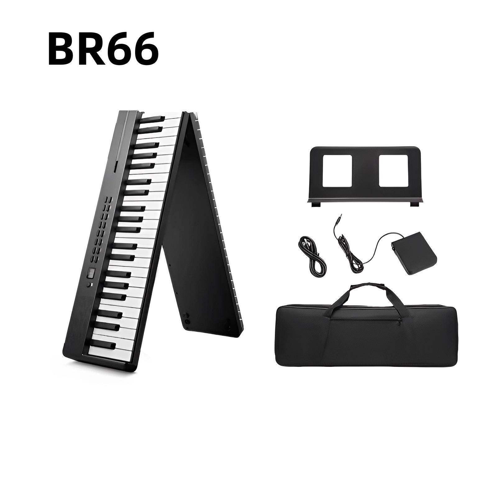 88键可折叠电子钢琴便携式键盘桌面可弹奏学生户外练习家用初学