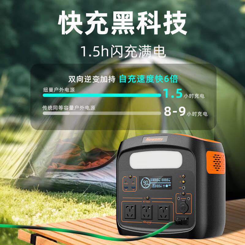 1.1度电S1200精英款W直播自驾移动户外储能电源应急磷酸铁锂
