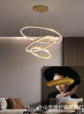 复式楼创客厅吊别灯轻35104奢现代简约墅loft寓卧室餐公厅灯意圆