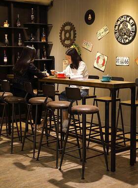 工风铁实艺木家用YLY-057吧台椅桌代简约吧台高业脚凳咖现啡厅酒