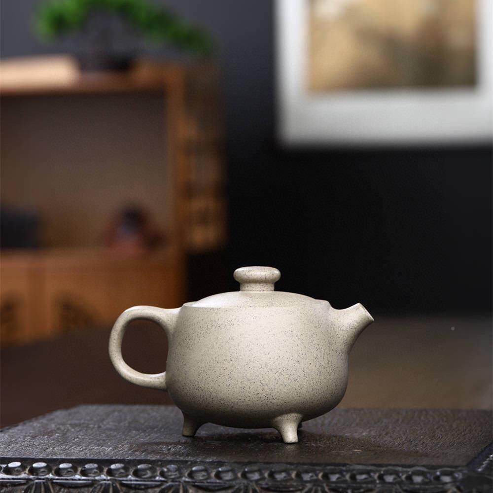 新茶品宜兴名茶供家紫砂壶原矿白段泥三足九鼎功夫具紫砂壶壶直播