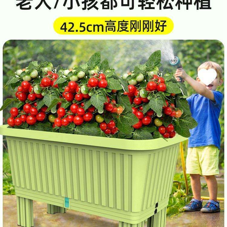 脚种菜专用盆阳台种植箱方长形塑料花家用大号蔬菜F98J9977盆盆楼