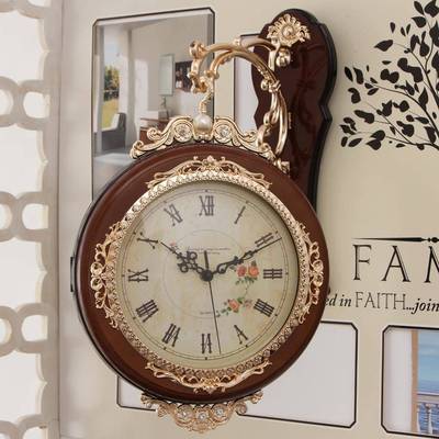 双时面挂欧式创意表客厅静音田LXS园钟钟表两面个性时尚现简约代