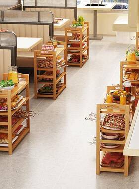 菜架火锅店架房放菜品层架用饭店摆蔬菜盘实木厨商多层置F97M7STS