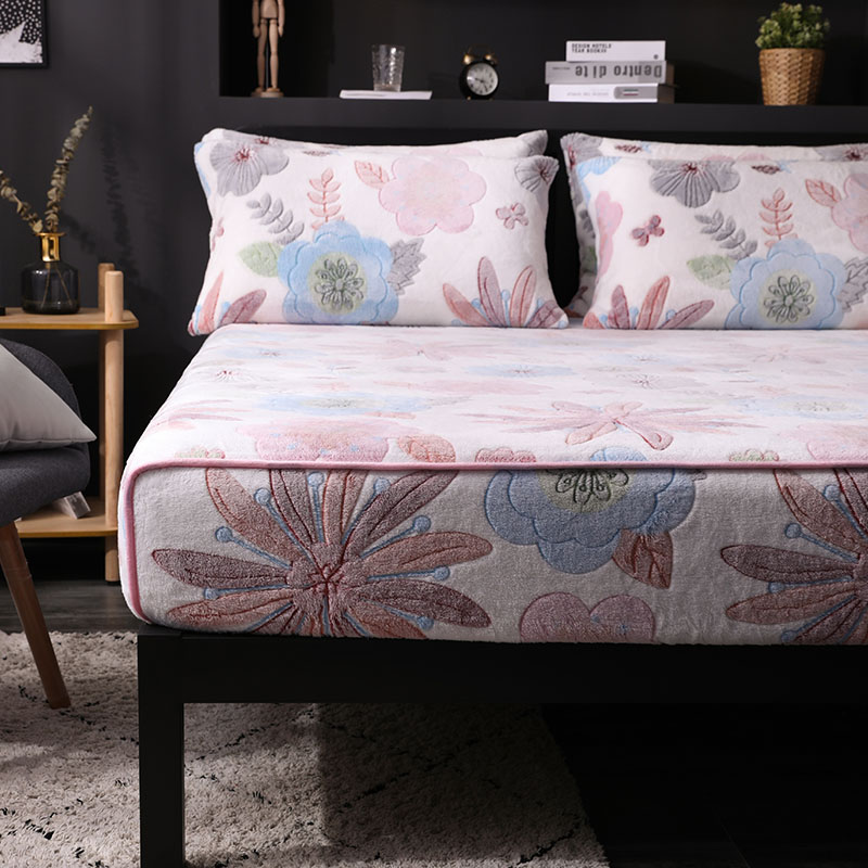 牛奶绒床笠2021年新q款珊瑚法兰加绒床罩套单件加厚保暖秋冬天冬