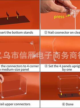 玻亚克力橄球展示盒可拆装足榄球棒90342球亚克力示盒子有机璃展