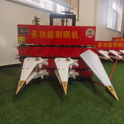 利刀缠头作物割倒机 手扶四轮圆盘割晒机图片 辣椒薄荷倒机