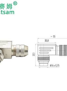 M16连接器针头弯角屏蔽替代425系列全金属J09小型航空插头