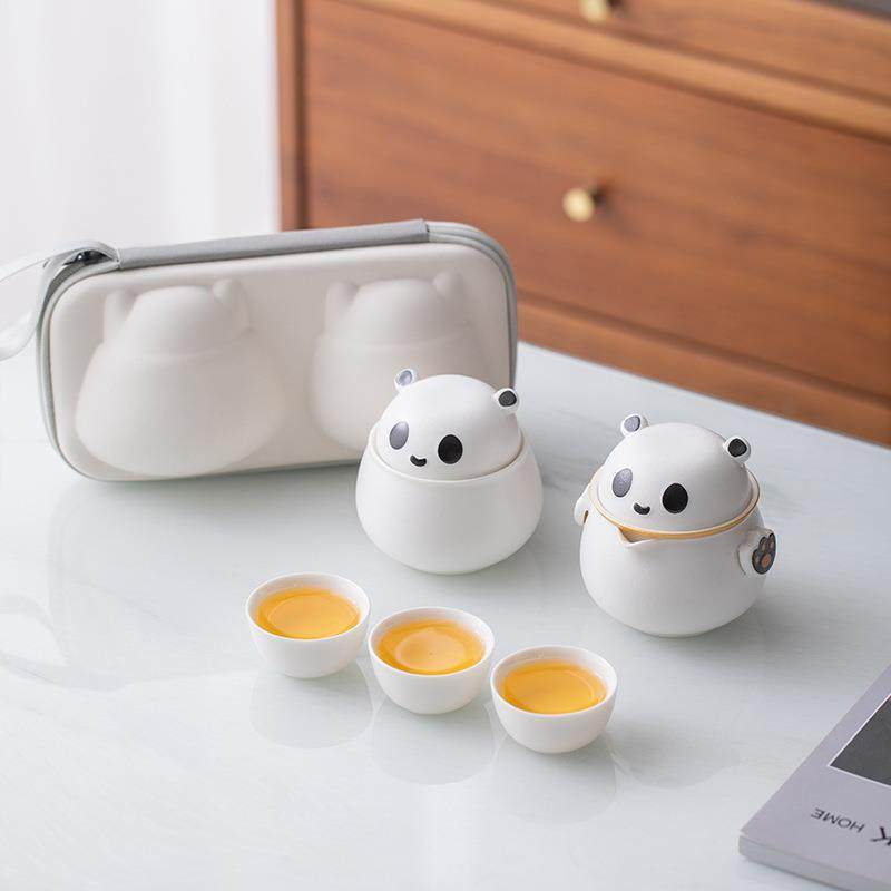 熊猫快客杯户外旅行茶具套装便携式一壶三杯随身泡茶陶瓷高档送礼,智能设备,其他智能设备,淘宝优惠券,粉丝福利购,淘宝优惠卷