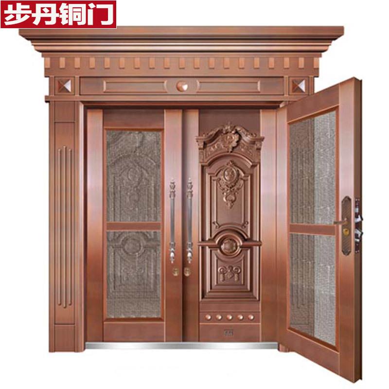 步丹铜门复合门别墅大门入户门不锈钢门双开门带纱窗浙江