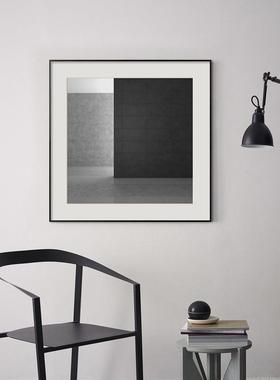 艺术现代极简客厅餐厅墙面装饰画黑白建筑摄影挂画书房会客室壁画