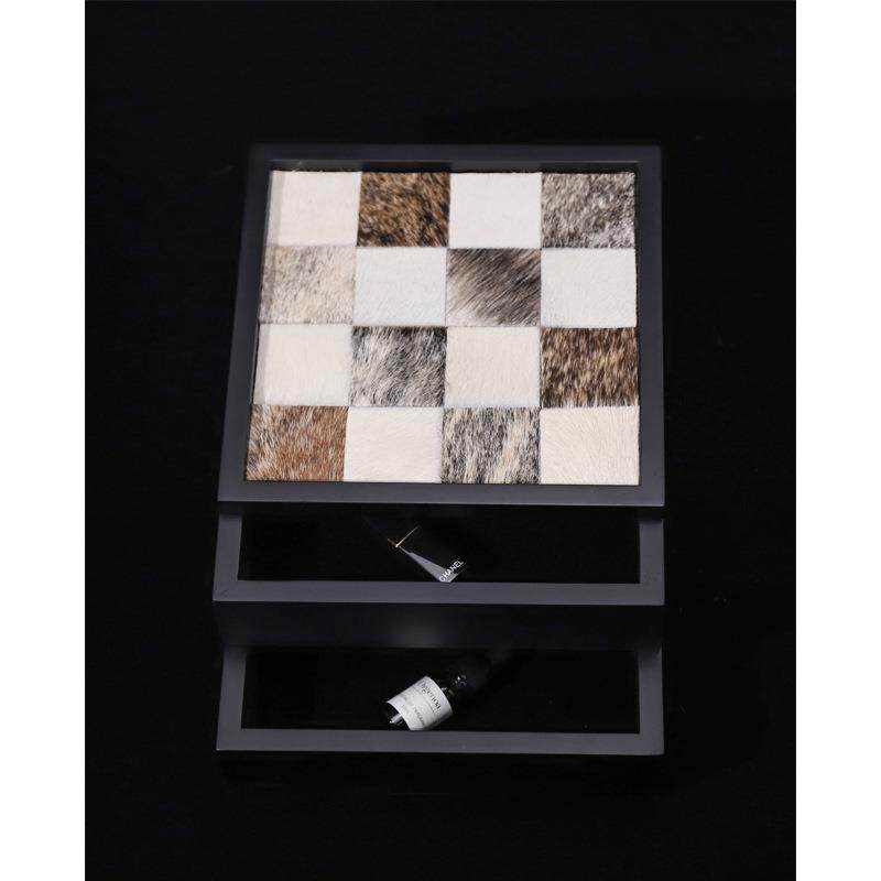 轻奢棋盘格马毛首饰盒卧室桌面带盖首饰收纳盒轻奢实玄关收纳盒,3C数码配件,其它配件,淘宝优惠券,粉丝福利购,淘宝优惠卷