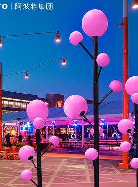 发粉色圆球公灯泡泡光美陈装饰广场景区园户外防雨氛围亮ABT-7834