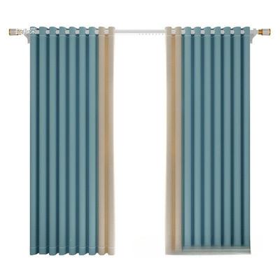 厂杆家直马销带杆全套一整套打孔51窗帘遮光轻奢卧室窗帘新款免罗