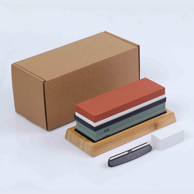 仁源白刚玉双块刀SGR石装家用磨厨房套磨刀磨石精磨油石