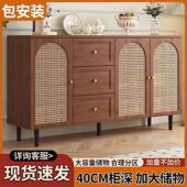 法式 餐编边柜现代简约藤储物柜子家餐厅NMA茶收水柜厨房纳橱柜边