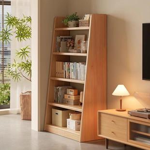 实木示书架落体地靠置物架梯形收纳储物架一墙家用客厅展简易yt12