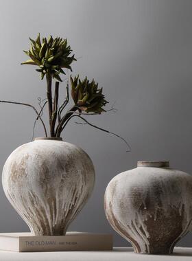复古装风斑陶驳流釉房瓷花瓶样板民OZP宿创意插花饰品鲜花花器摆